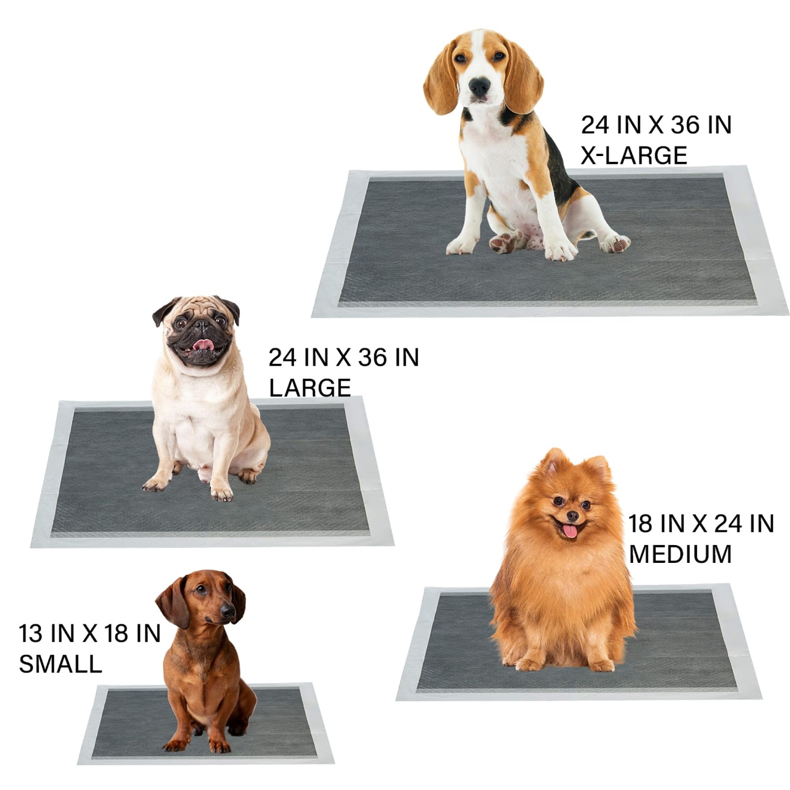FPN Puppy Pads for Dogs 50 Count 18×24 inch (50 Count), Black Charcoal