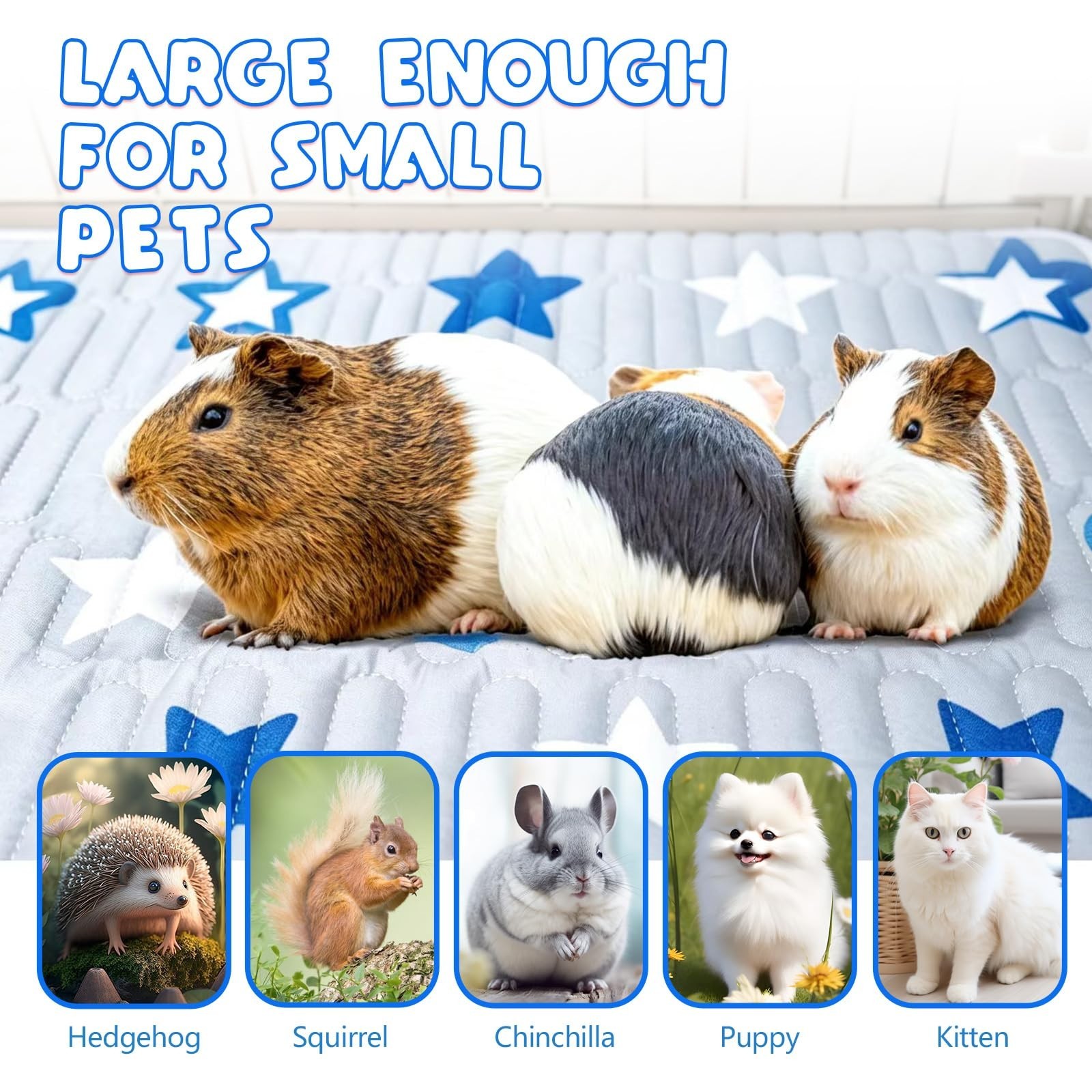 4 Pcs Guinea Pig Cage Liner, Washable Guinea Pig Bedding, Rabbit Bedding Wate…