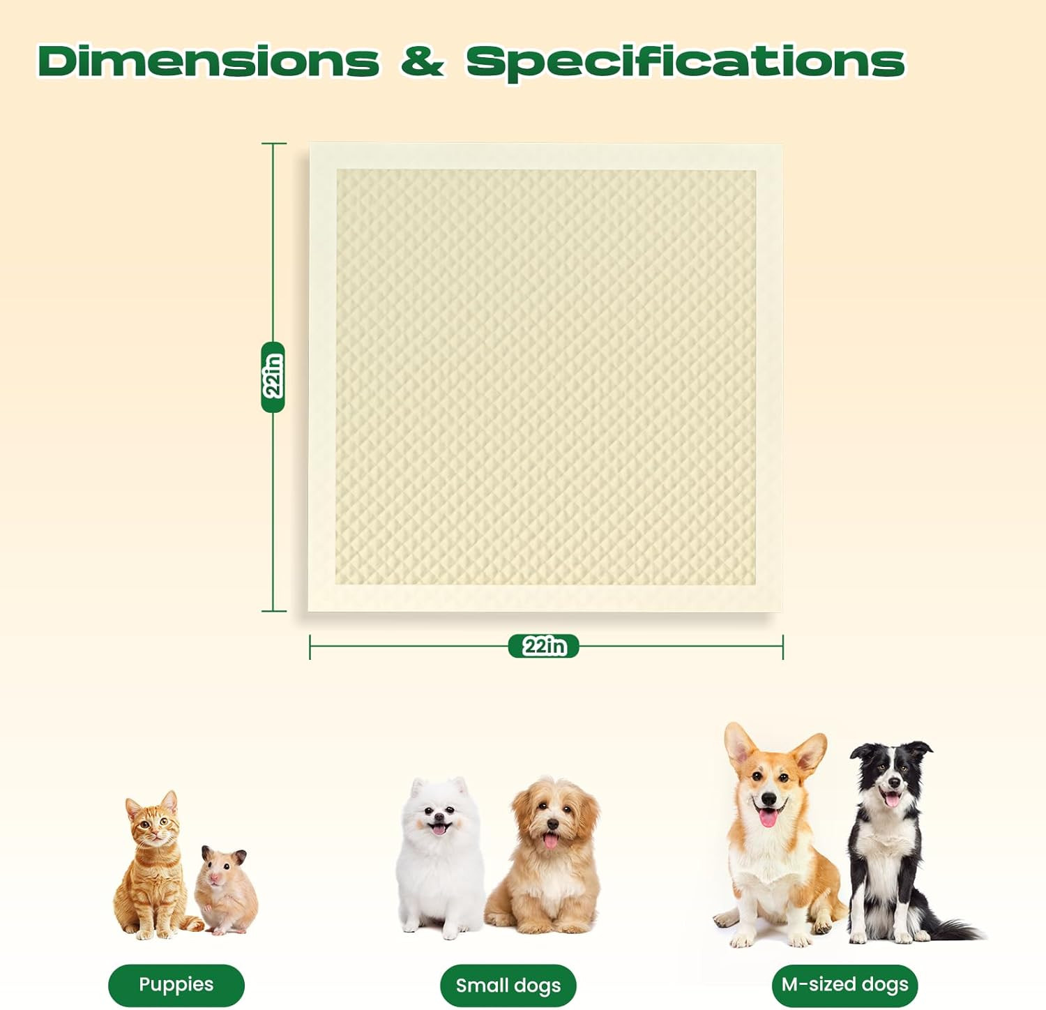 Puppy Pads 100 Count Small 22X22In Bamboo Training Pads Deodorizing Leakproof Qu
