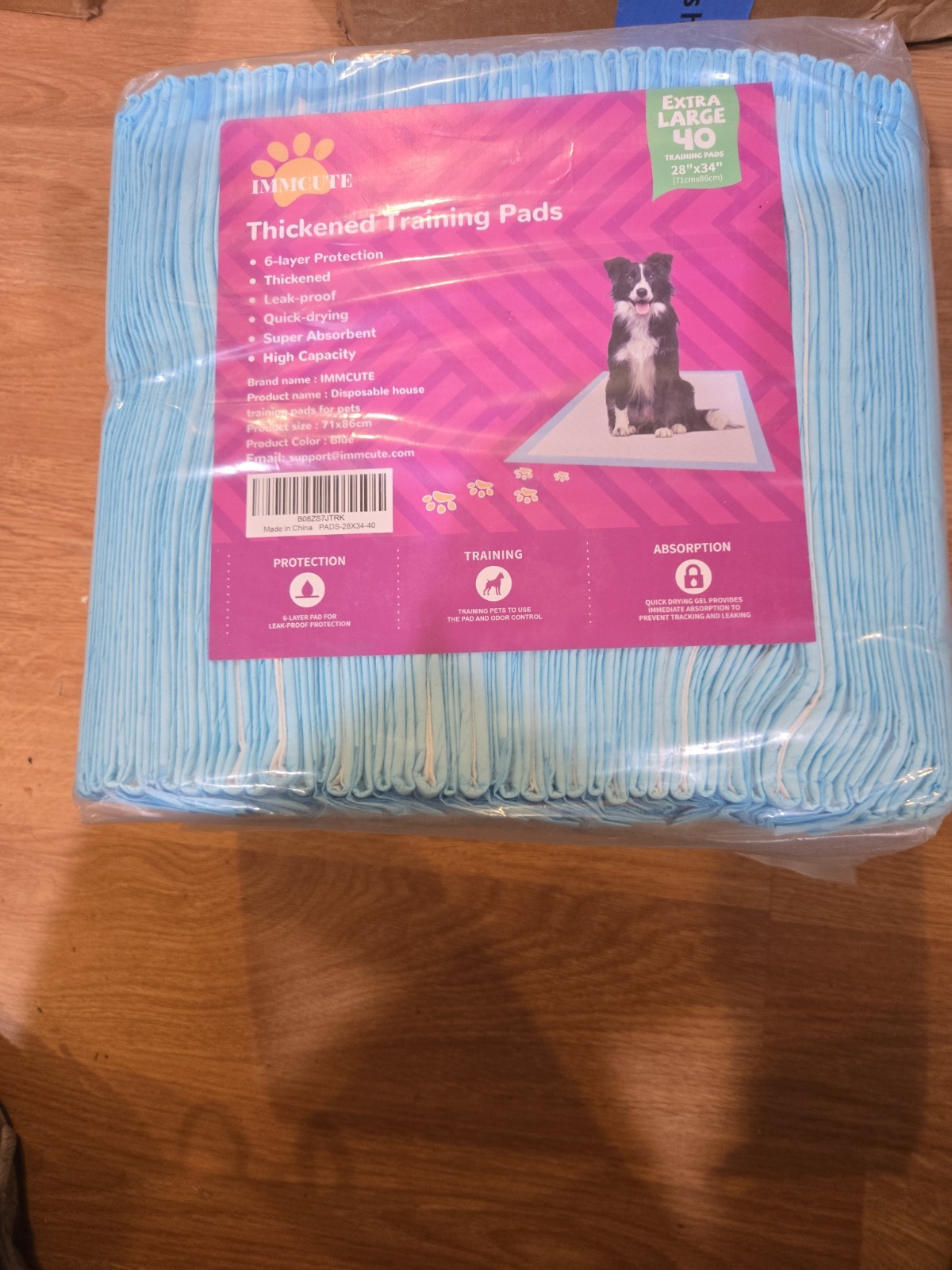 Extra Large Pet Training and Puppy Pads Pee Pads for Dogs 28″X34″, 40 Count (I)