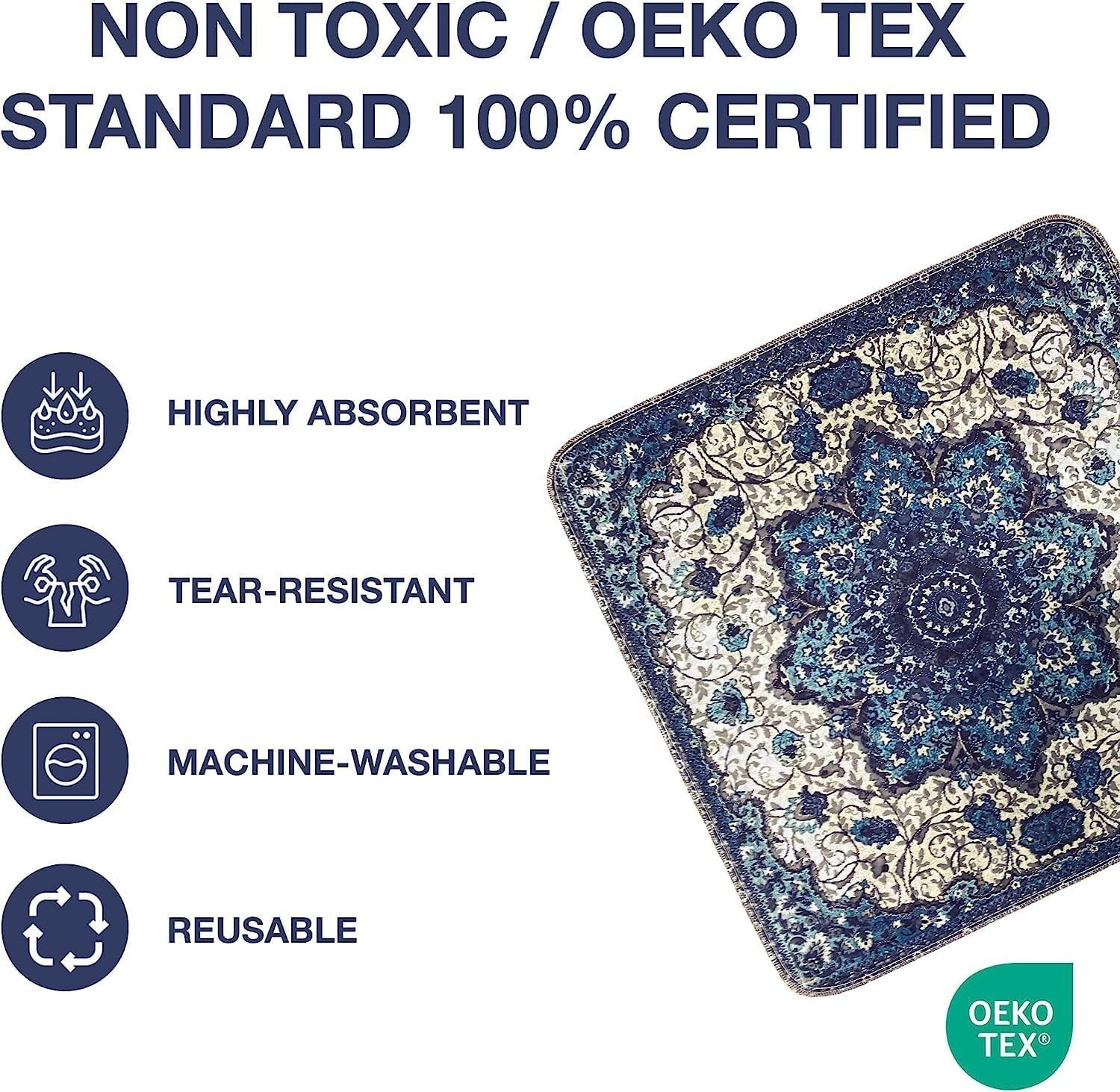 Reusable Washable Pee Pads for Dogs & Cats – Blue Medallion
