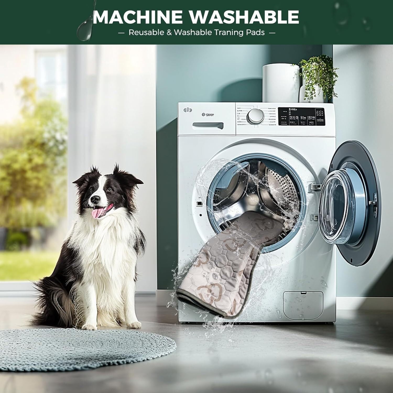 Washable Pee Pads for Dogs, Super Absorbent, 63″ Square, 1 Pack