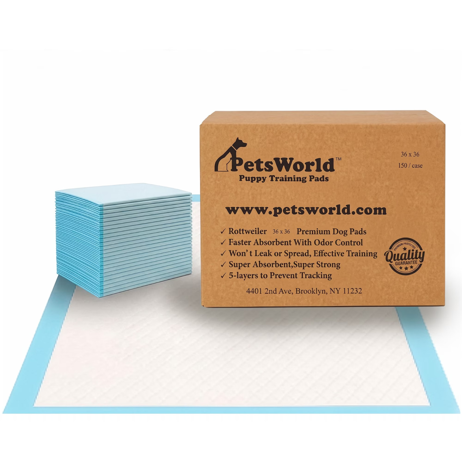 Gigantic Dog Training Pads, 36 in x 36 in, 150-Count Disposable Ultra-Absorbent