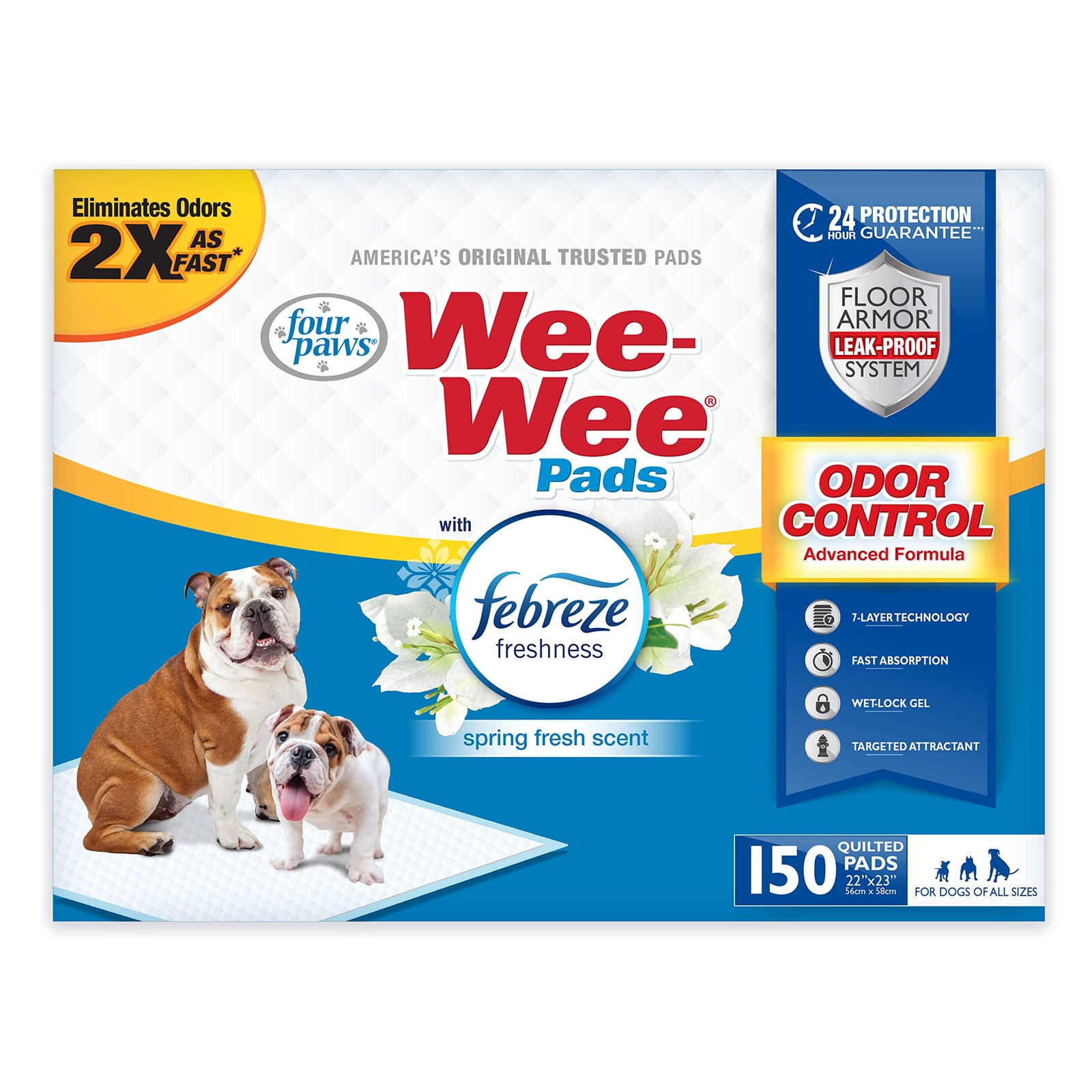 150 Count Febreze Freshness Disposable Dog Training Pads 22 x 23 Inch