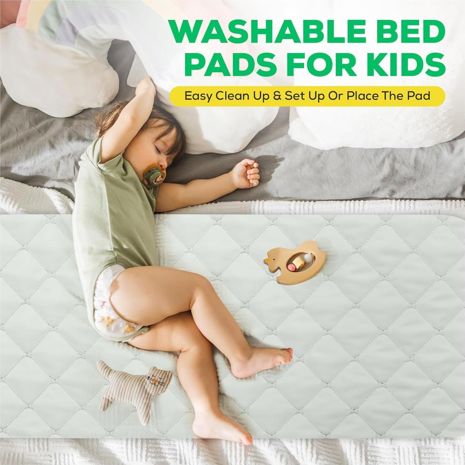 Bed Pads Washable Waterproof – Premium Pack of 2- Washable Pee Pads | Non Sli…