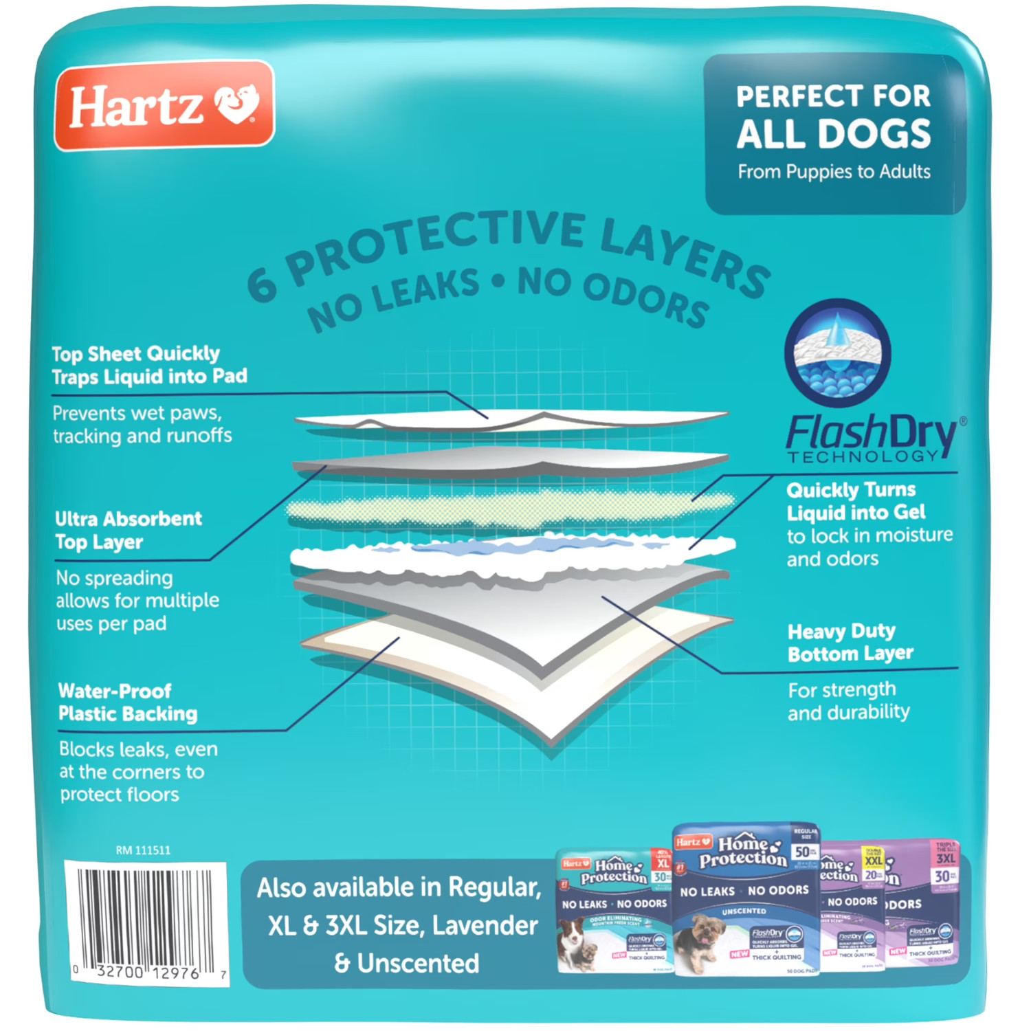 2 Pack Hartz Dog Pads 2XL 30×30 20Ct Mountain Fresh Odor Control Leak Training