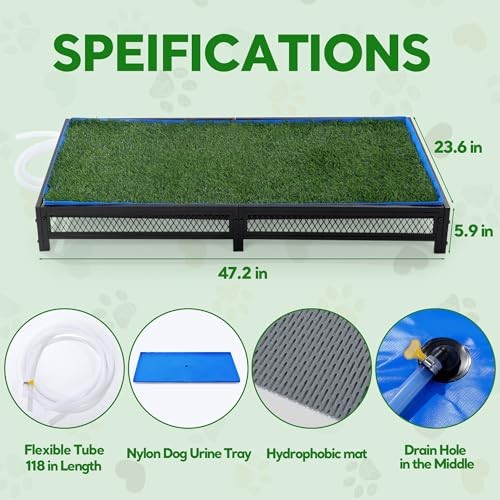 Medium Dog Potty Porch Artificial Grass Tray with Drain