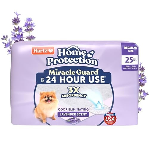 Dog Training Pads 25 Count Lavender Scented Max Absorbency 24 Hour No Leak