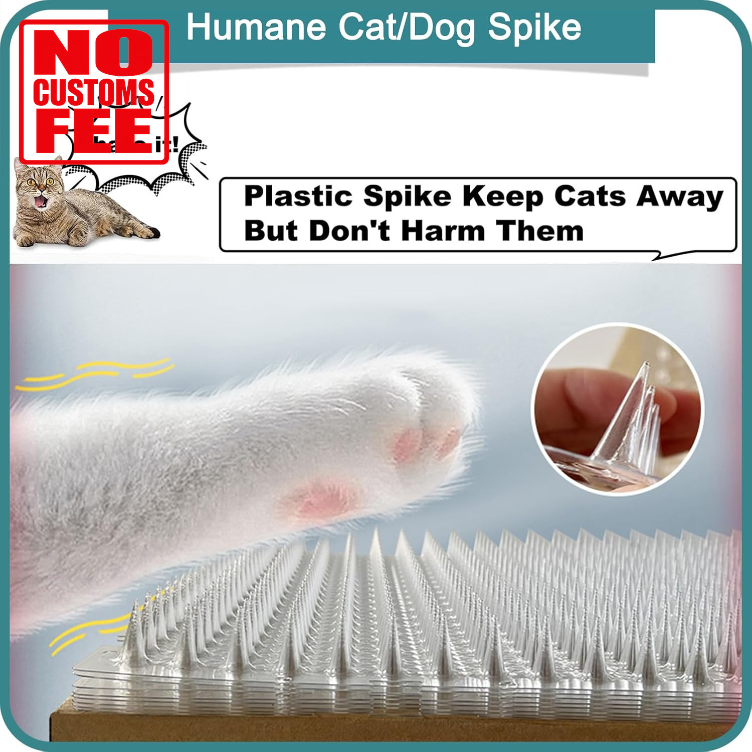 8 Pack Cat Deterrent Outdoor/Indoor Scat Mat, Pet Deterrent Training Mats, Keep