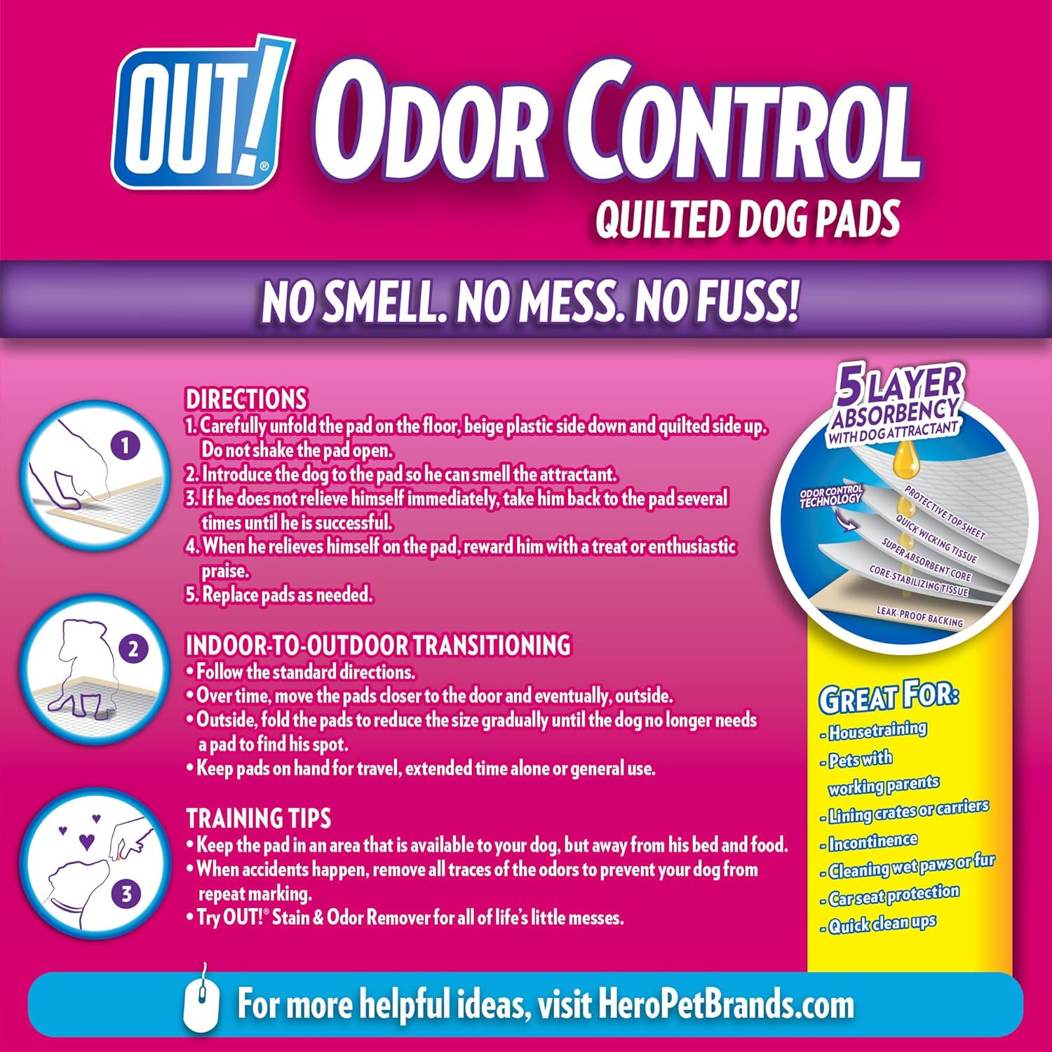 Odor Control Extra Large Dog Pads | Absorbent Pet Training and Puppy Pads