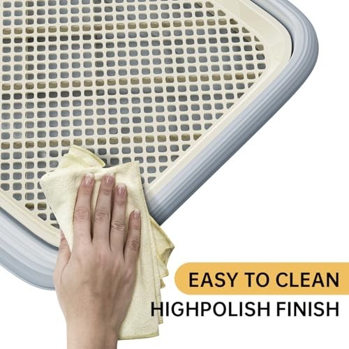 Indoor Dog Potty Tray 23.6″x17.7″ – Pet Pee Pad Holder for Small & Medium Dogs