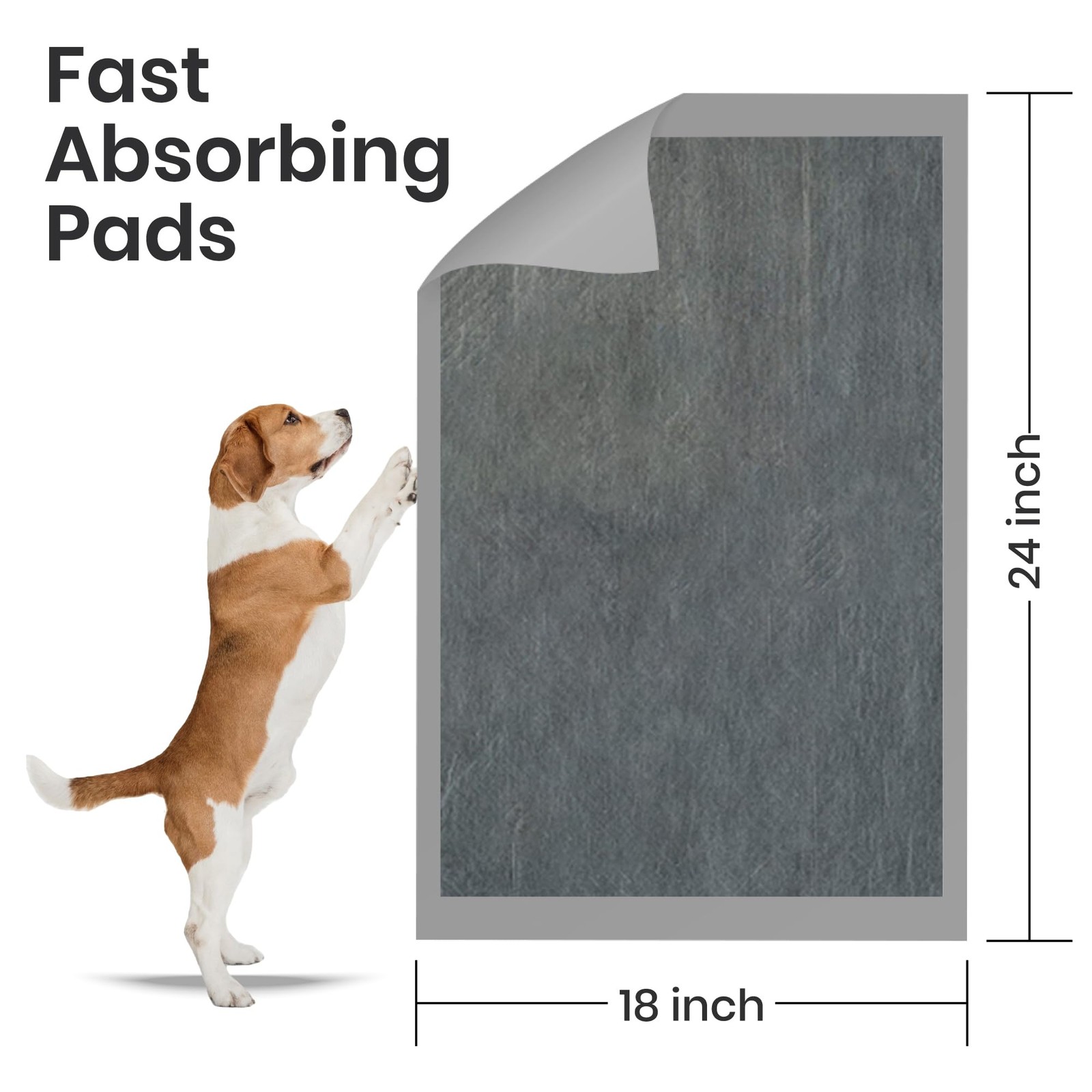 FPN Puppy Pads for Dogs 50 Count 18×24 inch (50 Count), Black Charcoal