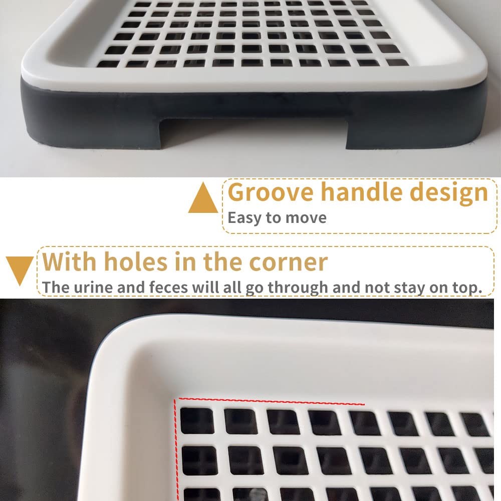 Guinea Pig Litter Tray Pan with Grate for Cage – Small Animal Small, white