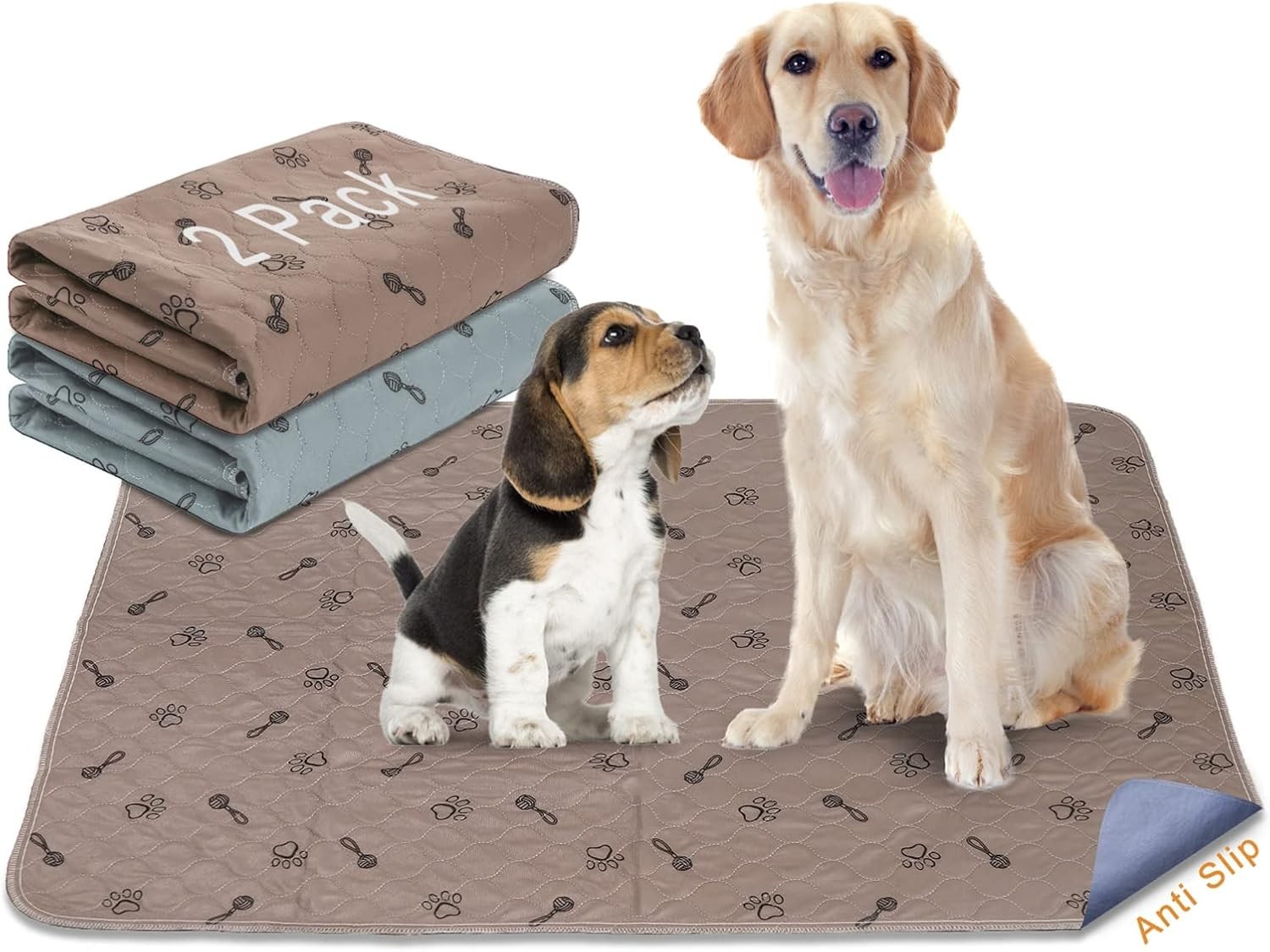 Ultra Waterproof 36×36 Reusable Dog Pads – 2-Pack with Fast Absorbent Design