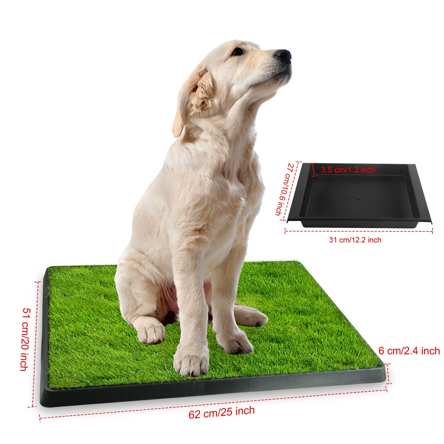 3-Layer Pet Potty Trainer Grass Mat Dog Training Pee Patch Pad Portable Toilet