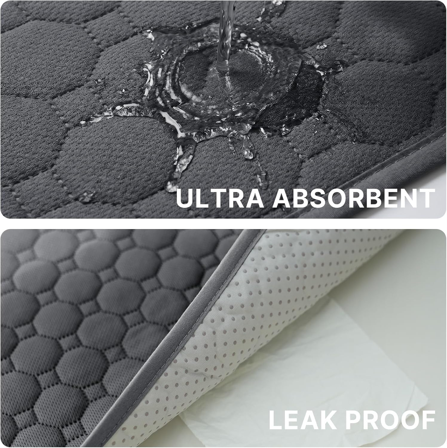 Premium Washable Pee Pads for Dogs 2 Pack Super Absorbent 100% Waterproof Reusab