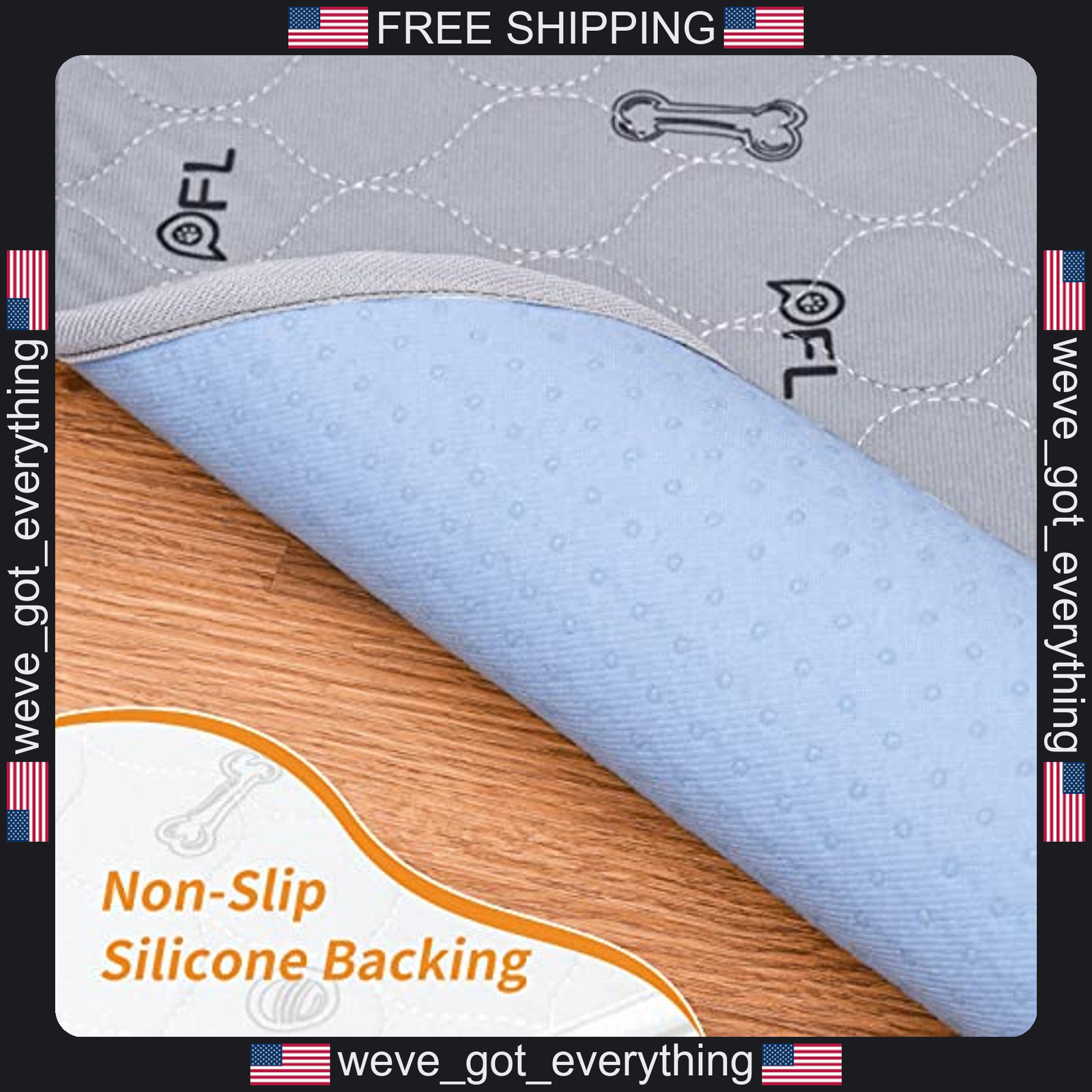2 Pack Washable Dog Pee Pads 18×24 Inches Reusable Leakproof