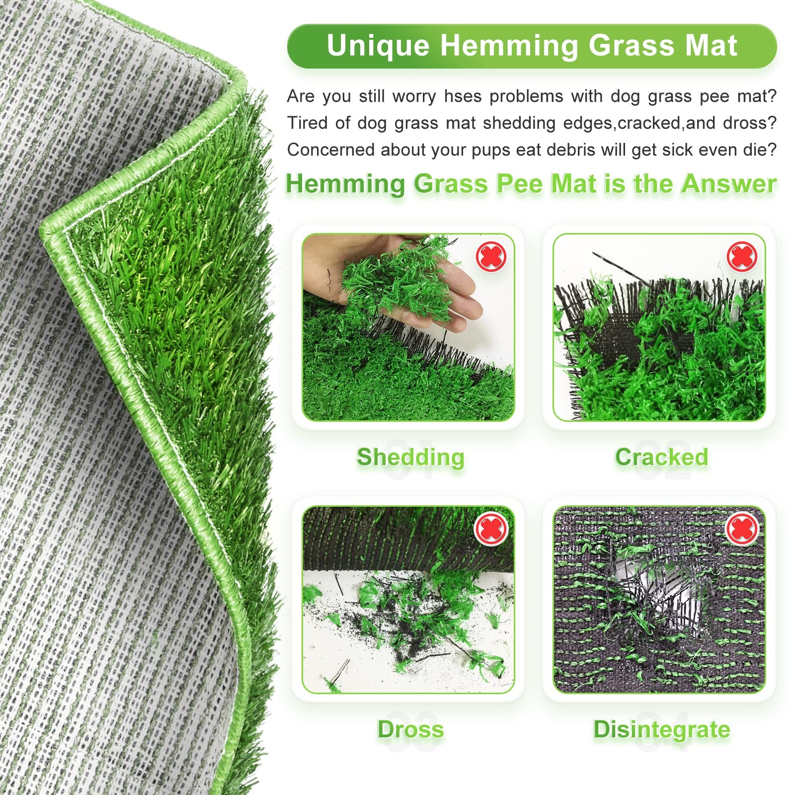 Dog Toilet Indoor Puppy Training Pad, Dog Potty Pet Training Grass Mat, Remov…