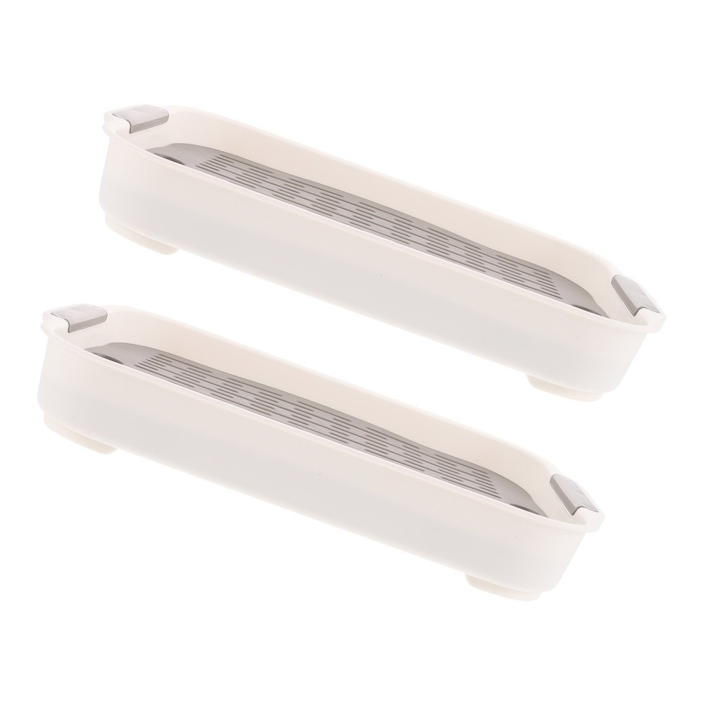 2Pcs Reusable Rabbit Litter Box White PP Durable Pet Toilet with Antisplash Edge