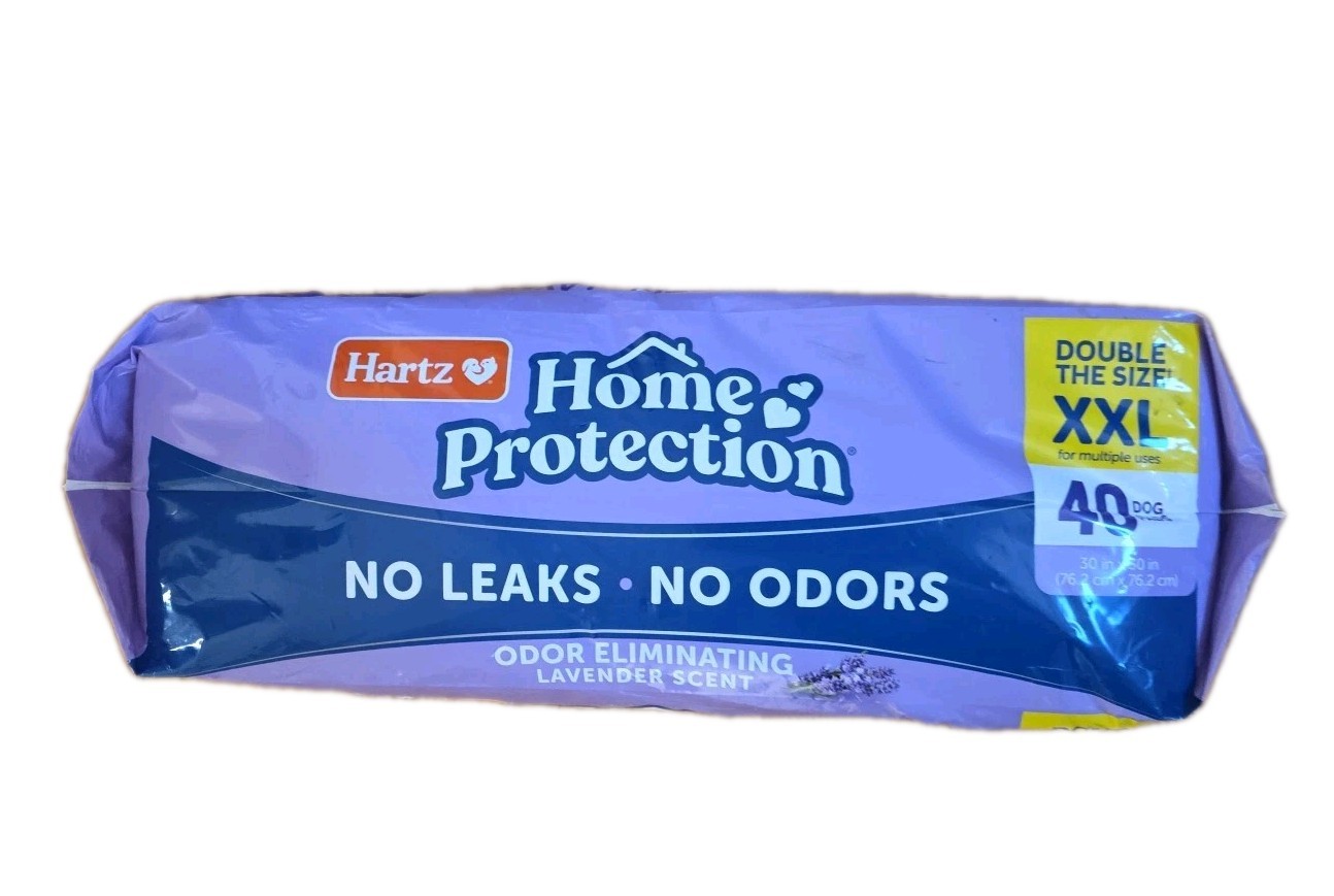 Hartz Home Protection Odor Eliminating Dog Pads, XXL (Lavender Scent) – 40 Count
