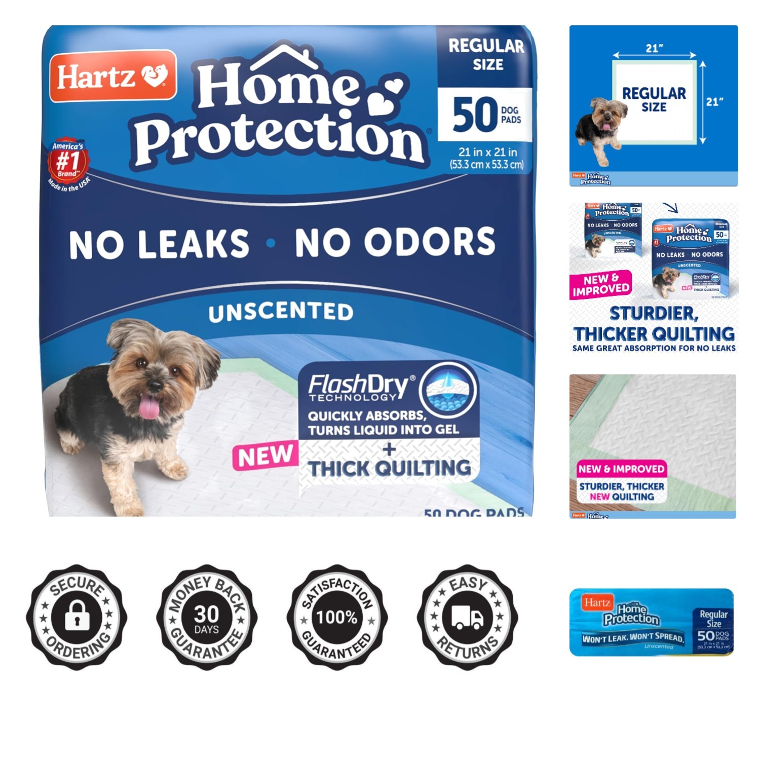 Ultra-Absorbent 50 Count Dog Pads – Leak Proof with Odor Harmonizing Technology