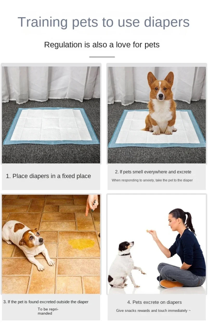 100/50/40/20Pcs Absorbent Dog Diaper Disposable Puppy Training Pee Pad Quick Dry