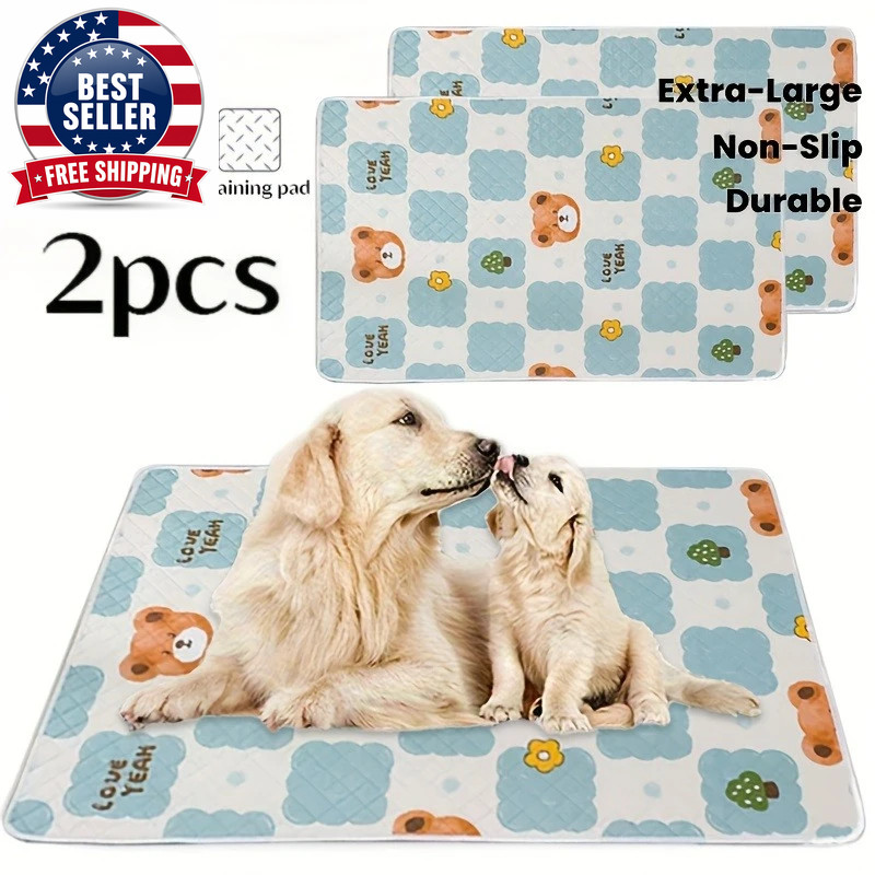 2Pcs Washable Reusable Dog Training Mats Designed for Pet Training Ideal for Car