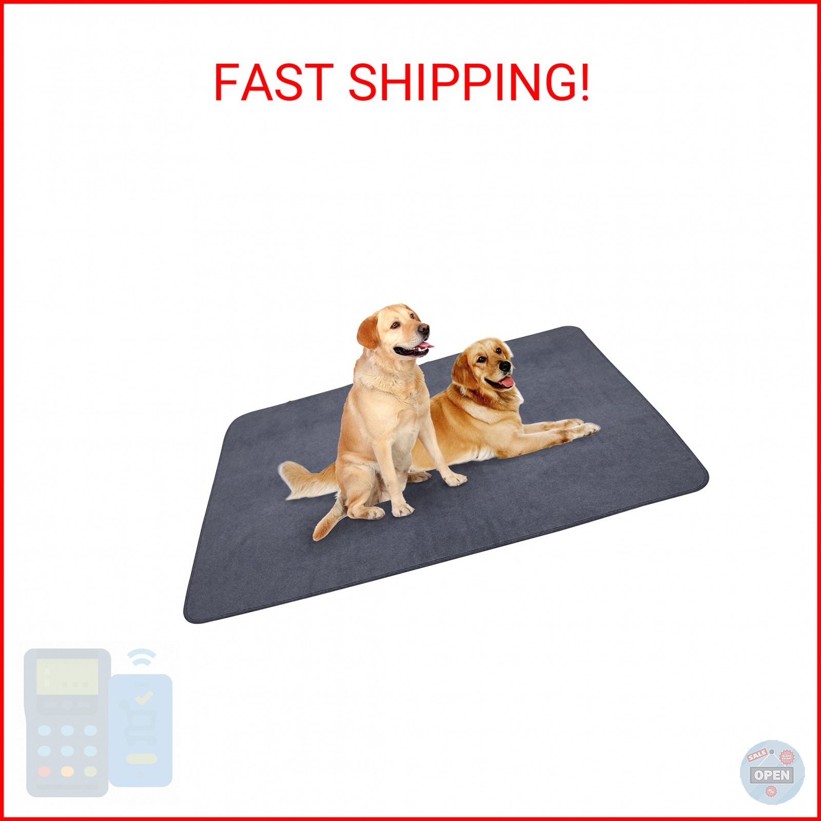 Peepeego Non-Slip Dog Pad Extra Large 72″ x 72″, Washable Pee Pad with Fast Abso