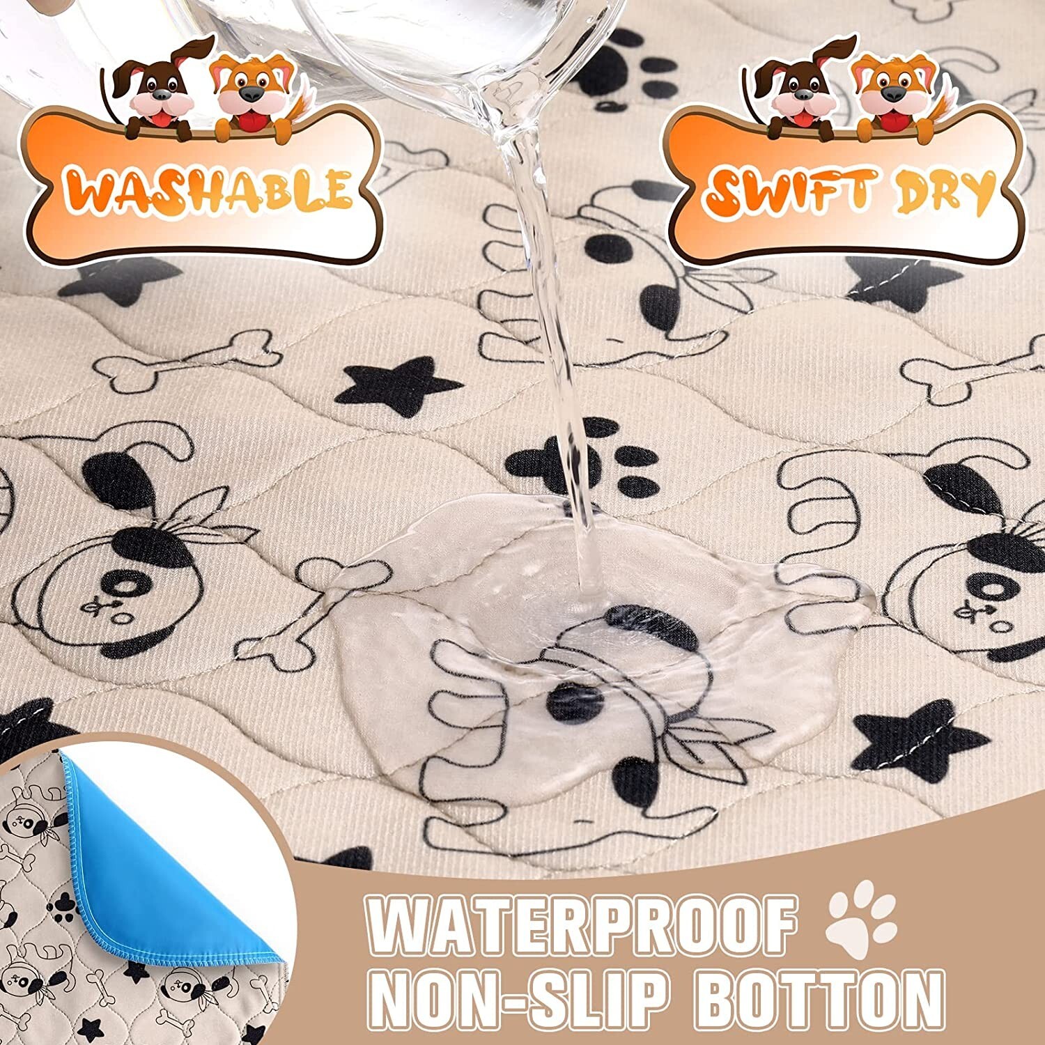 Waterproof Non Slip Absorbent Potty Training Whelping Washable Pee Pad 16×24″