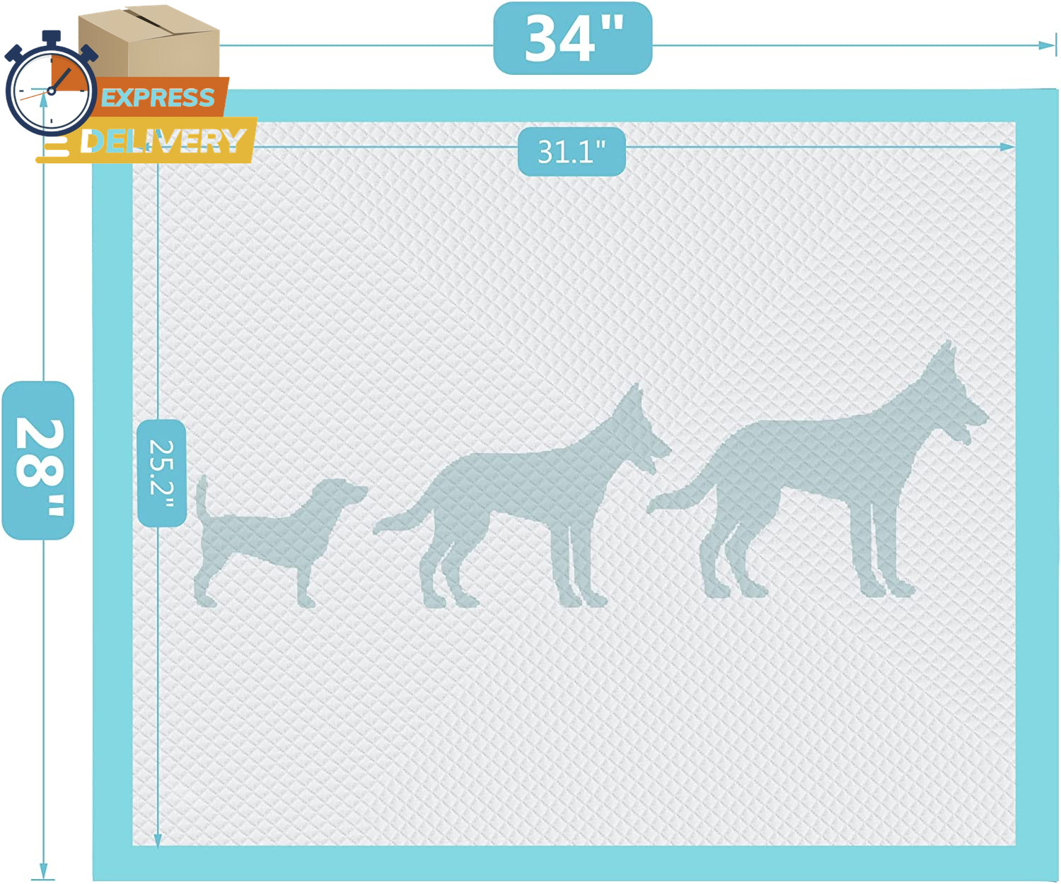 Extra Large Pet Training and Puppy Pads Pee Pads for Dogs 28″X34″, 40 Count 👌