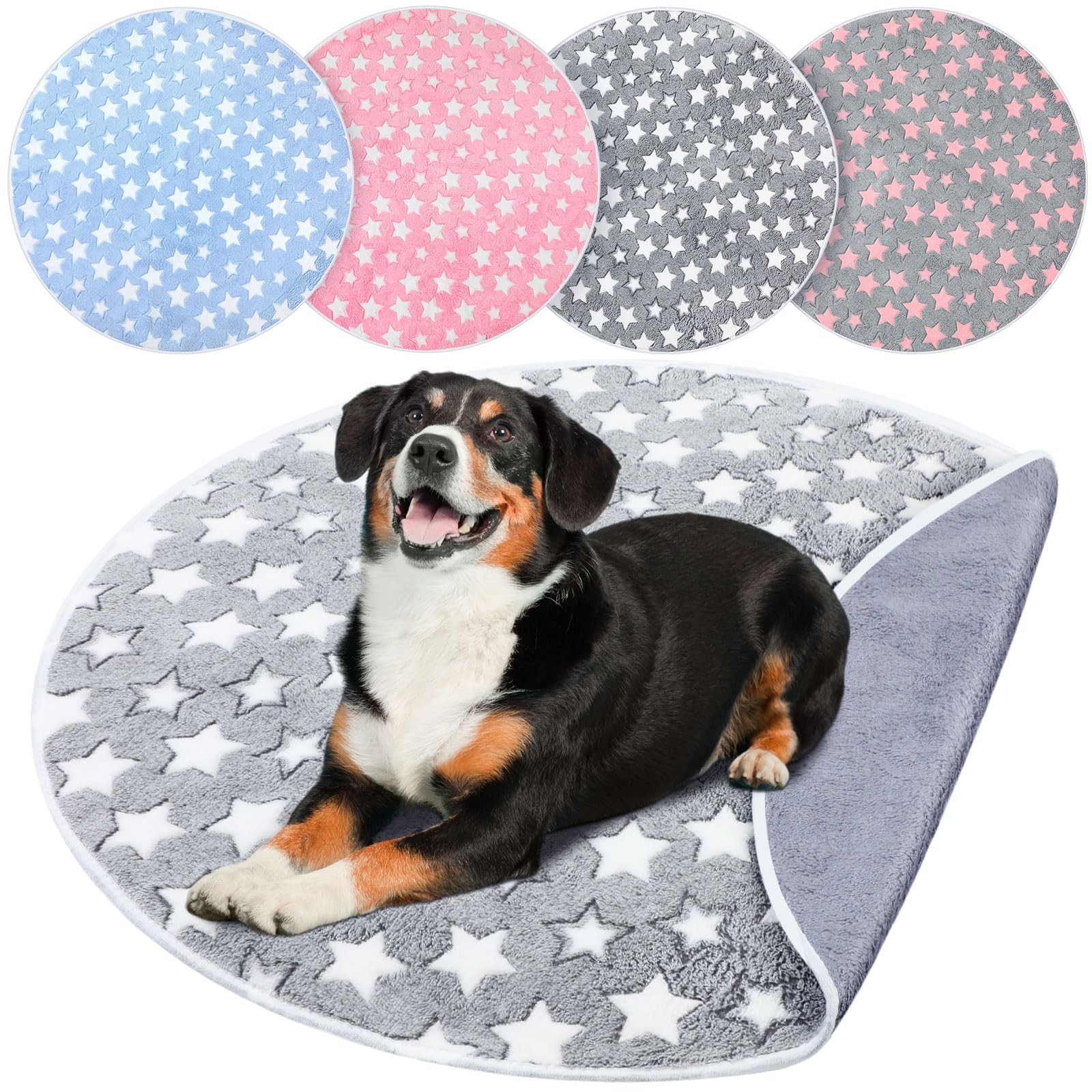 4 Pcs Round Whelping Pee Pads Washable for Dogs Waterproof Pet Training Mats …