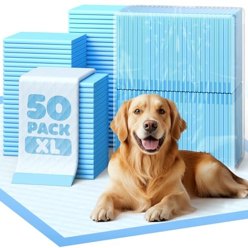 50-Pack Extra Large Pee Pads – 34″ x 28″ Puppy Pads – 50 Packs
