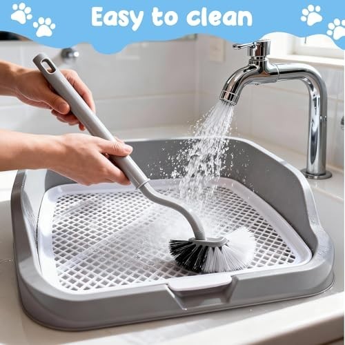 XL Dog Litter Box & Pee Pad Holder, Puppy Potty Training Tray for Small/Medium D