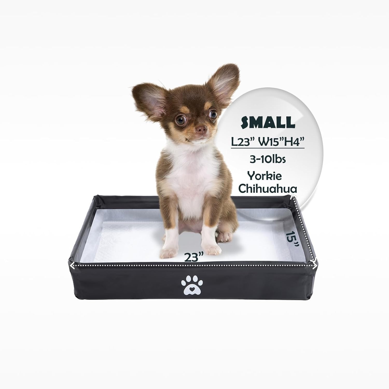 Foldable Waterproof Puppy Pee Pad Holder – Small Breed Indoor Potty Tray