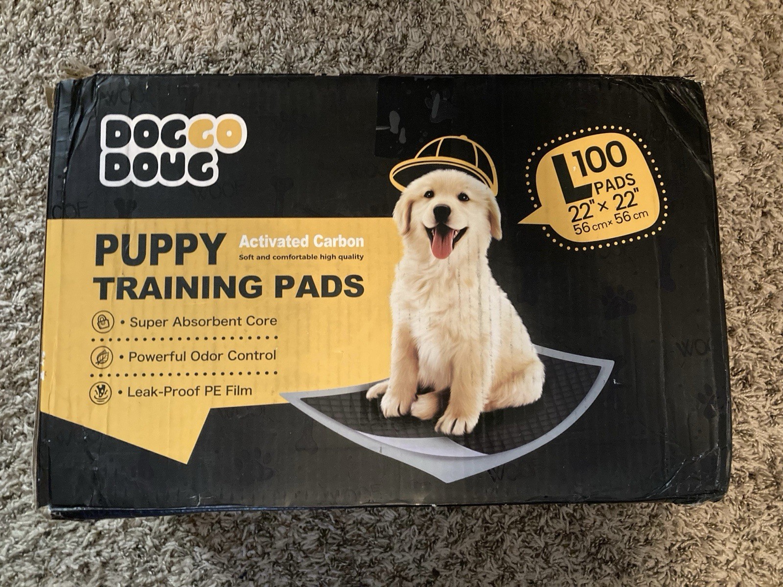 Charcoal Puppy Pads 100 Counts,22″X22″ Dog Pee Pads Small Disposable Activated C