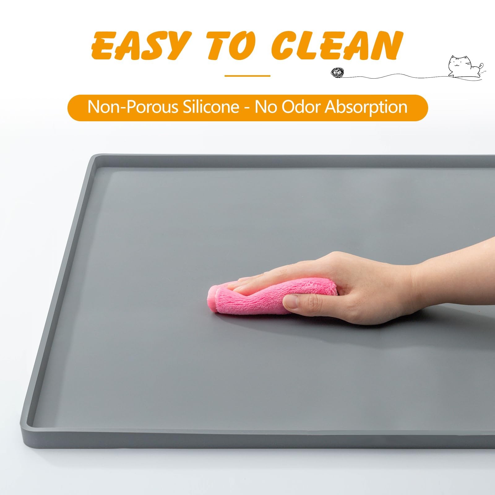 Silicone Dog Pee Pad Holder for Standard 24×24 in Pads, Non-Slip Leak-Proof P…
