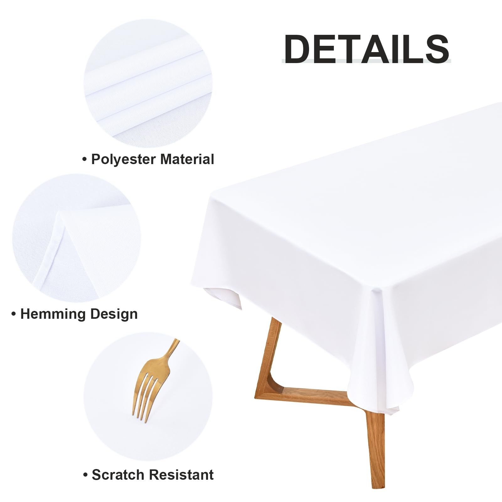 Wolkemer 2 Pack 60×90 Inch Rectangle Tablecloth, Washable and Reusable Polyes…