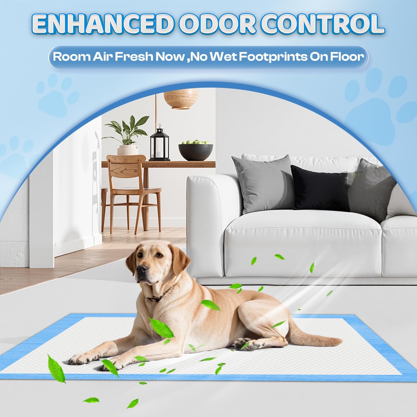 Boscute 4XL Thicken 6 Layers Ultra Absorbent Dog Pee Pads, XXXXL, Blue
