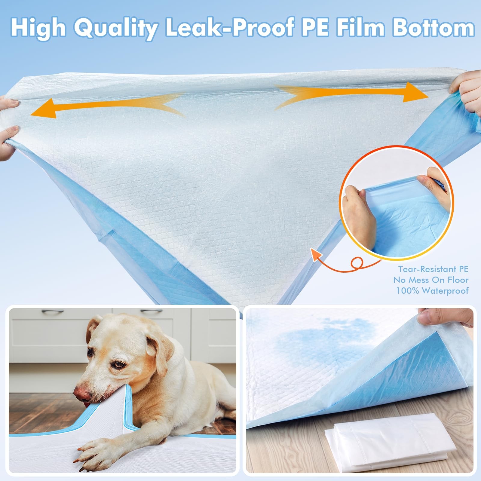 Puppy Pads XXXL 31″x 55″ 40 Count,Pee Pads for Large Dogs & Multi-pet Familie…