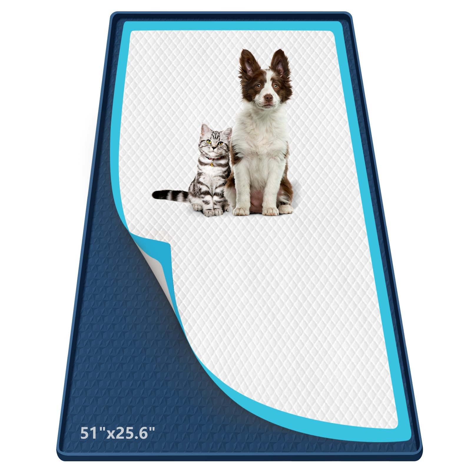 Pee Pad Holder for Dogs 51”x25.6” Silicone Puppy Pee Pad Tray, Blue | Extra…
