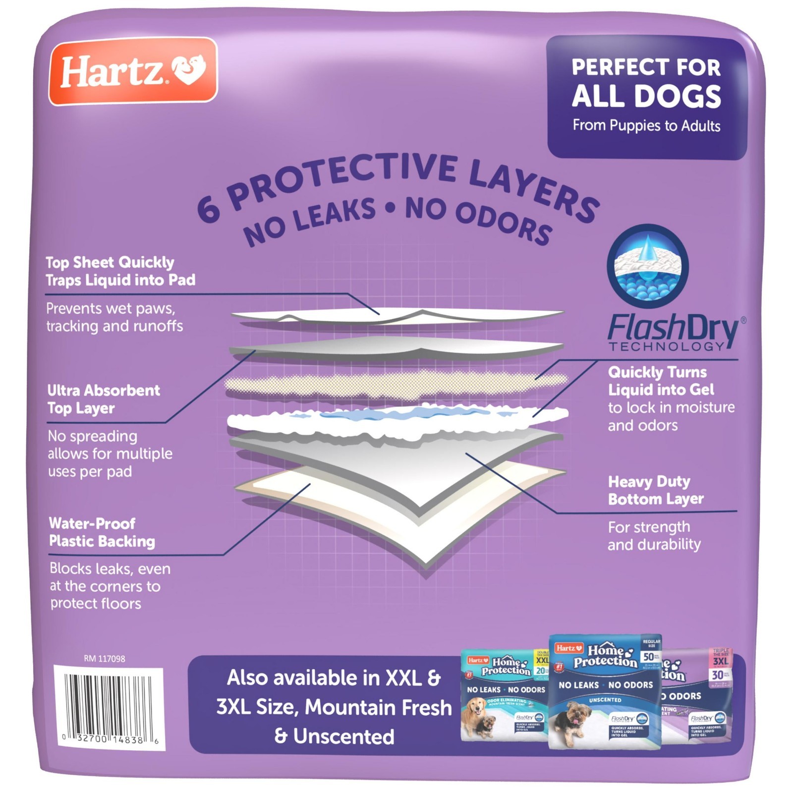 Dog Pads 21 x 21 Inch Super Absorbent Odor Eliminating Lavender Scented No