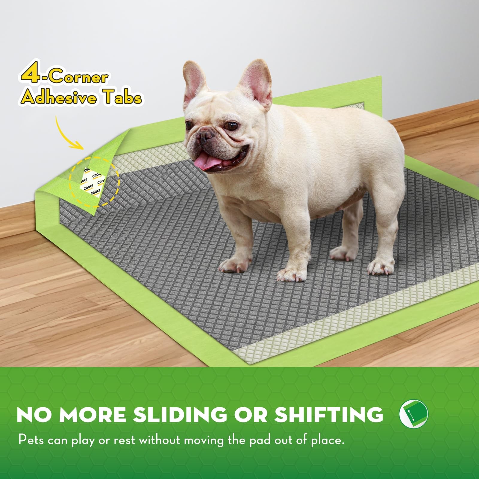 Pee Pads 22″x22″ 100 Counts 2X Odor-Control Charcoal & Bamboo Material