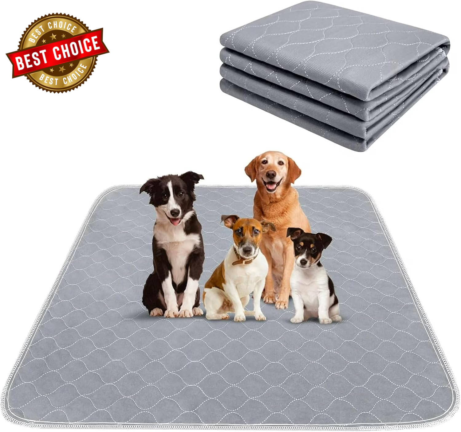 Reusable Pee Pads for Dogs Extra Large 60″ X 48″ Puppy Playpen Mat, Washable Pee