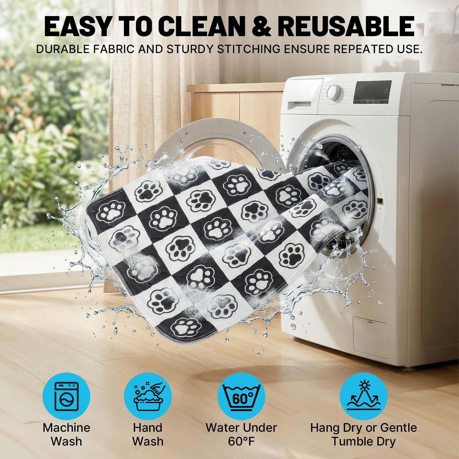 OMAGAI Pee Pads Black+white 36x36in 2pk