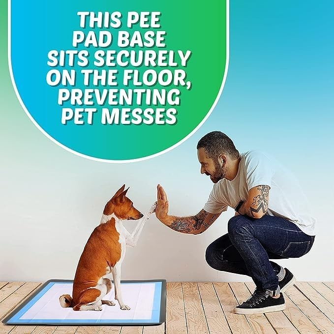 Dog Pee Pad Holder for 30” x 36” Pads – Grey, Stable Grip, Soft Edges, Easy Clea