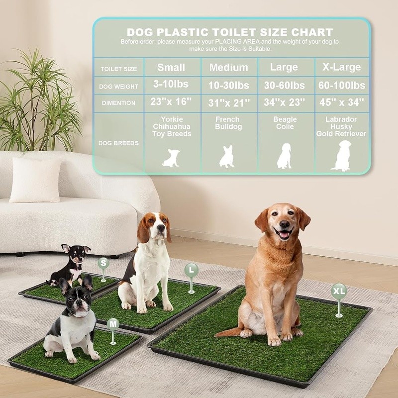 Large Dog Artificial Grass Potty Quick Drainage Easy Clean Mats System New
