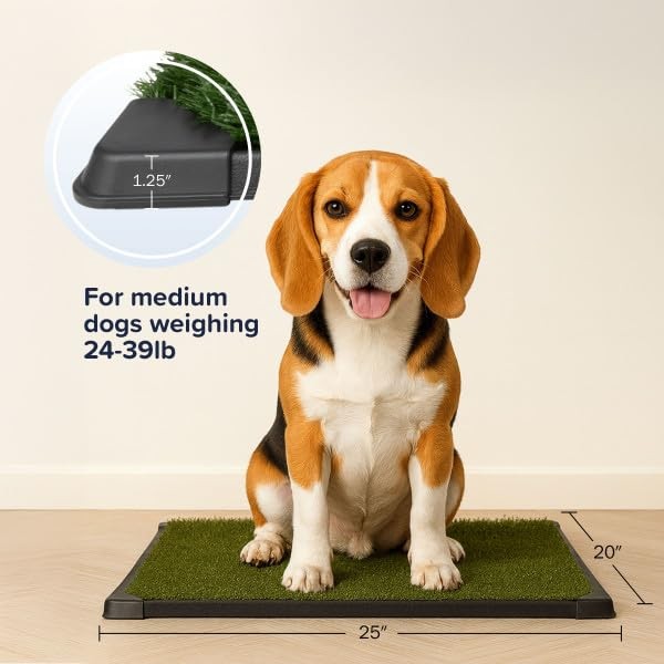 Artificial Grass Puppy Pee Pad for Dogs and Small Pets – 20×25 Inch, Reusable…