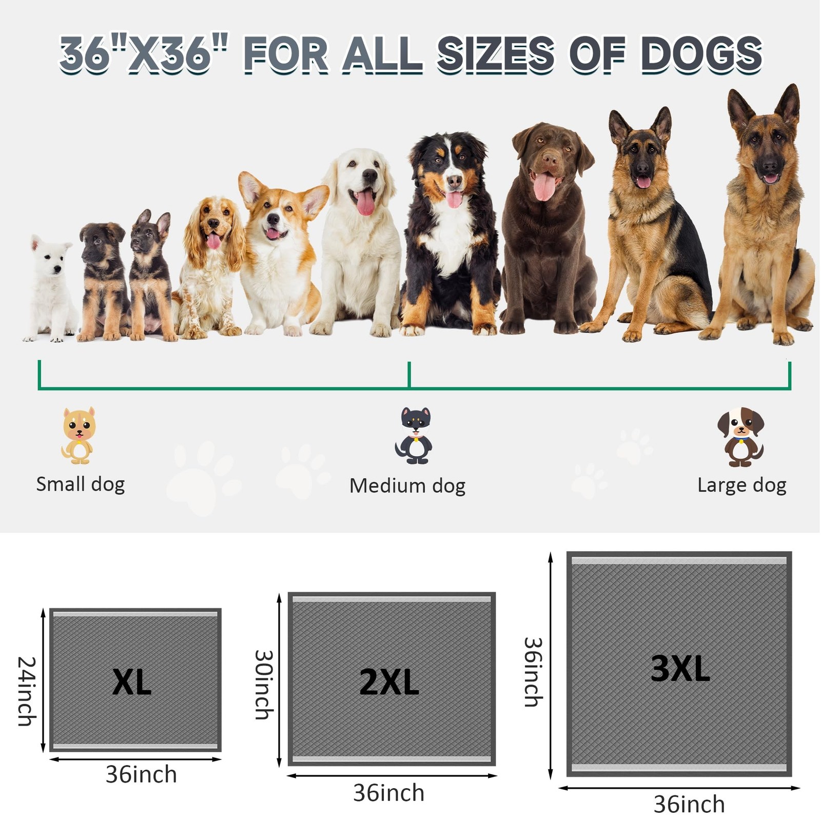 36″x36″ Activated Charcoal Pee Pads for Dogs , 32 Count, Extra Large, Super A…