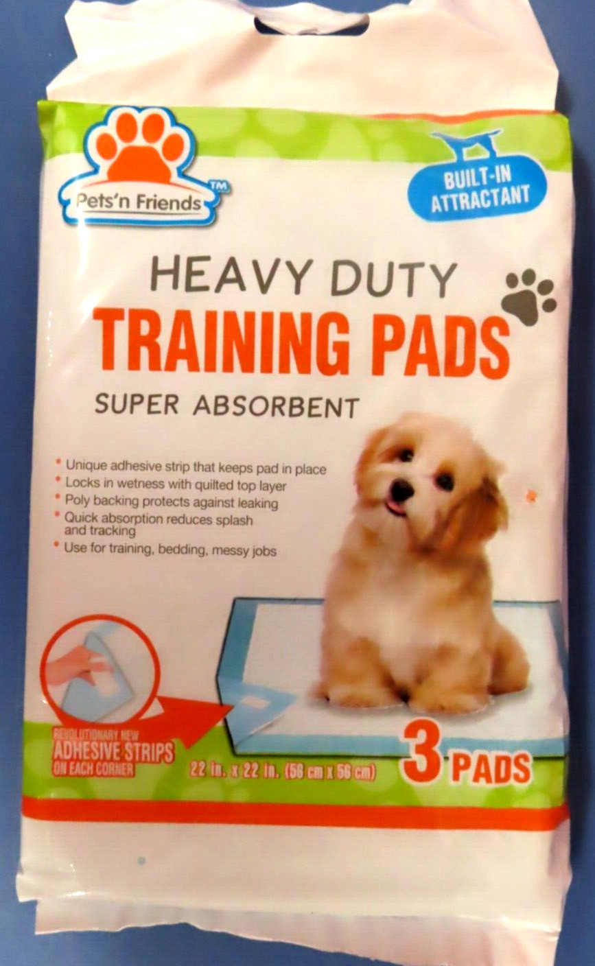 Pet’n Friends Heavy Duty Training Pads for dogs. Package of 3 pads 22″ x 22″