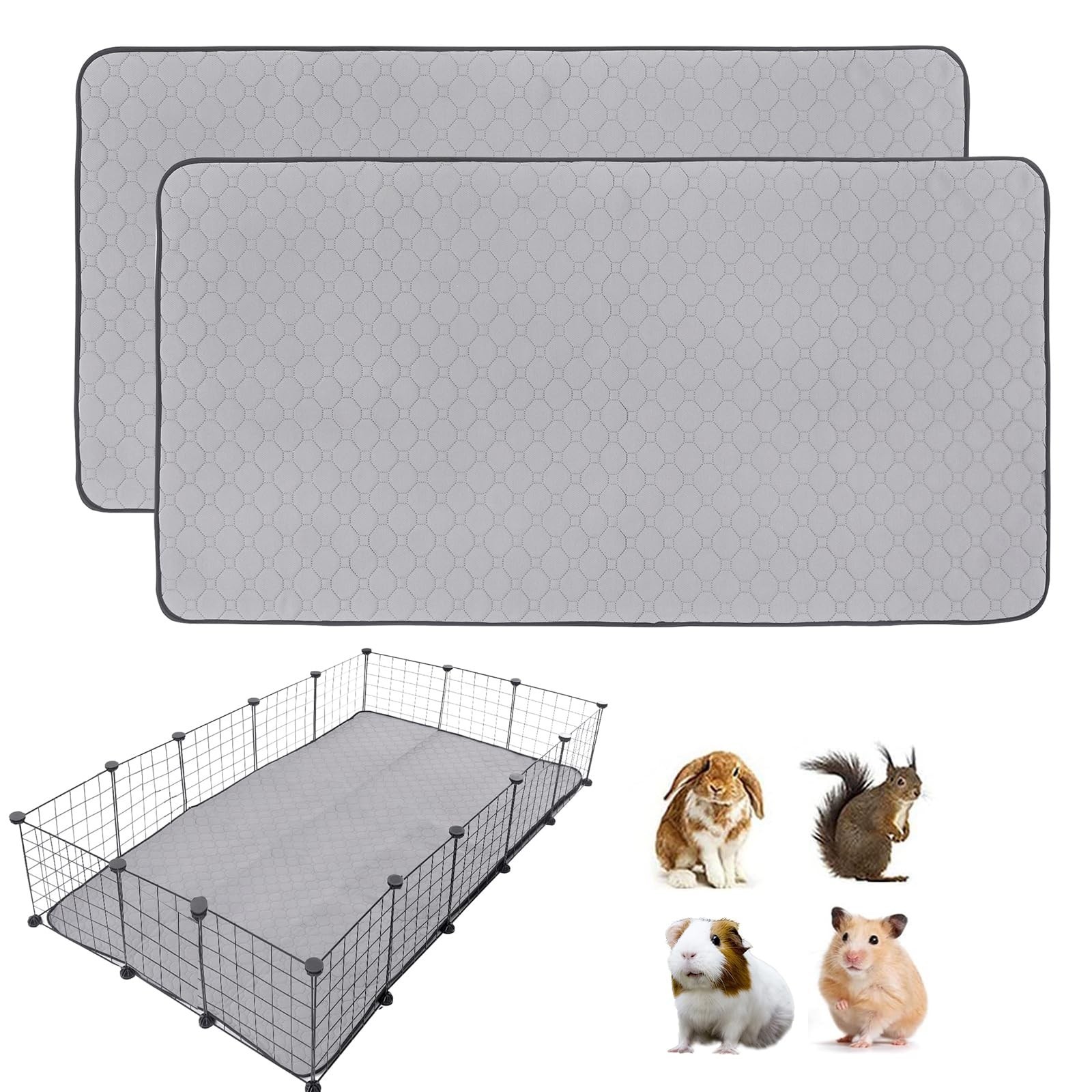 Guinea Pig Cage Liners, 36”X60” Washable Guinea Pig Pee Pads, Non Slip Reus…